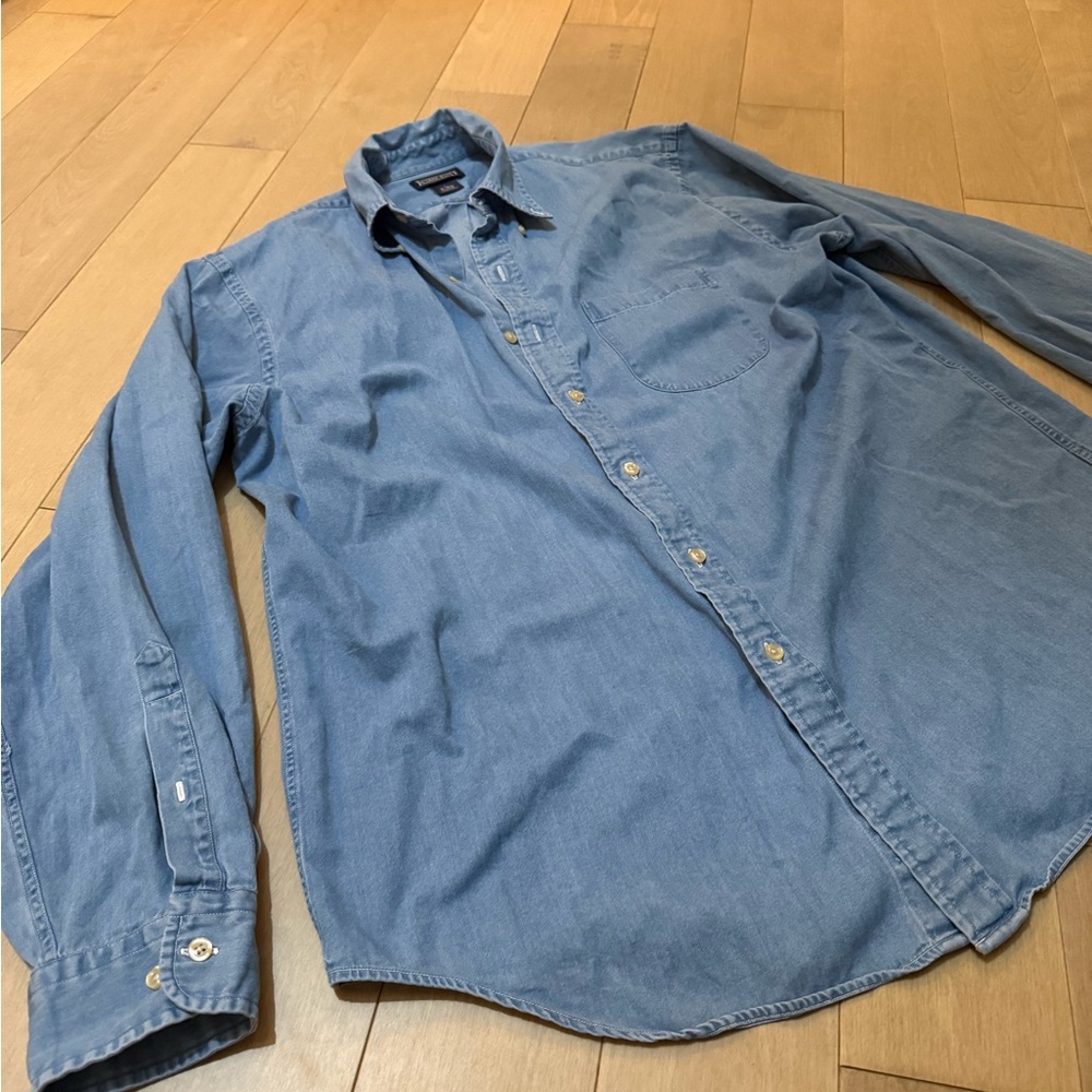 Lands' End Men's Light Denim Button-Down Shirt